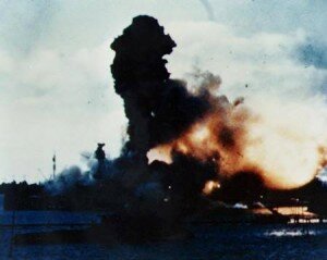 <i>The forward magazine of the USS Arizona explodes.</i>